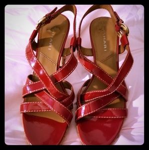 Tahari Red Patent Leather Sandals